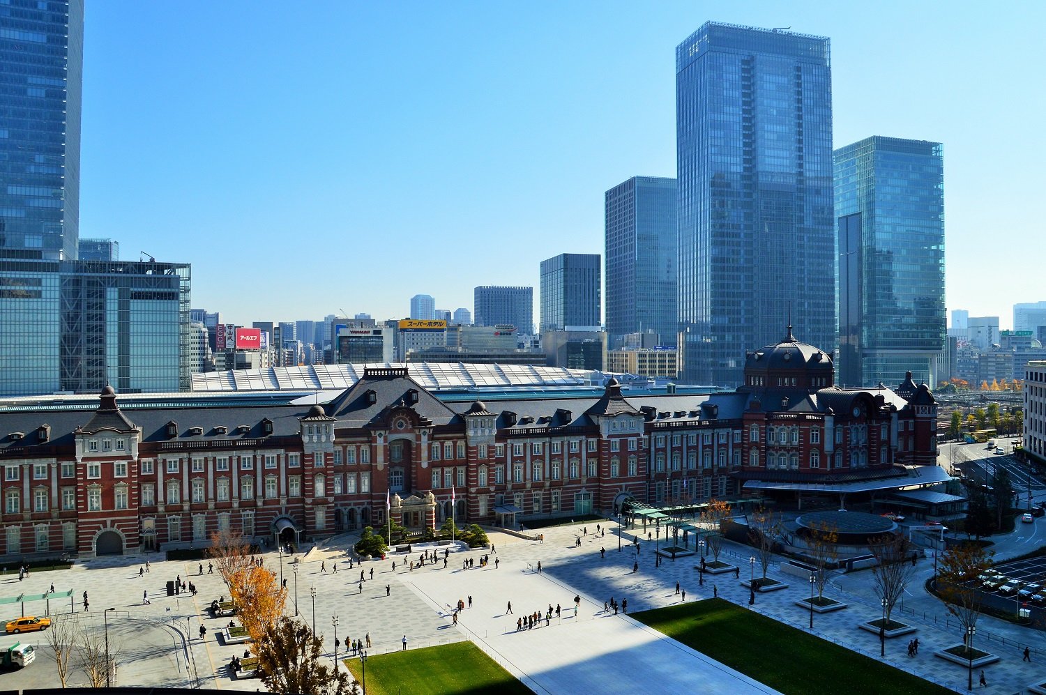 도쿄역 마루노우치 역사 배경 사진 촬영